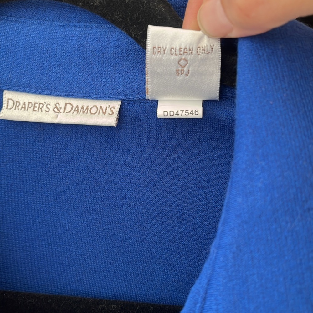 Draper’s & Damon’s lounger house dress blue with pockets size 8 medium - Picture 10 of 10